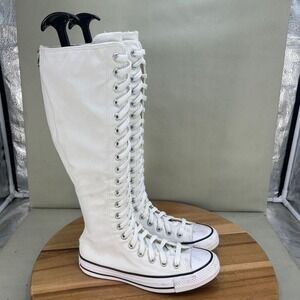 Converse Chuck Taylor All Star XX Hi Knee High White Canvas Boots Size 6.5